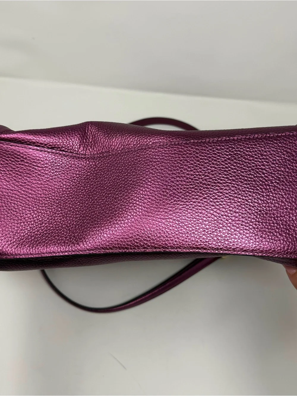 Coach Hadley Hobo — Metallic Berry/Magenta Pebbled Leather
